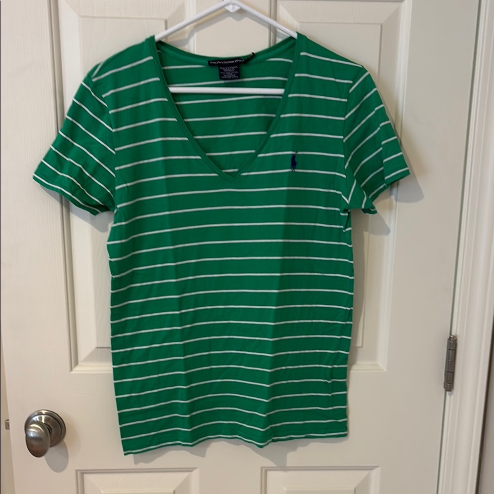 Ralph Lauren Green Striped Women's Top